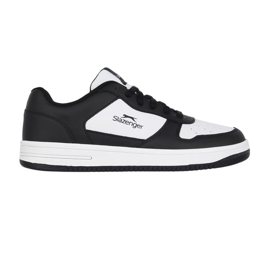 Black-White - Front - Slazenger Mens Tower Leather Low Trainers