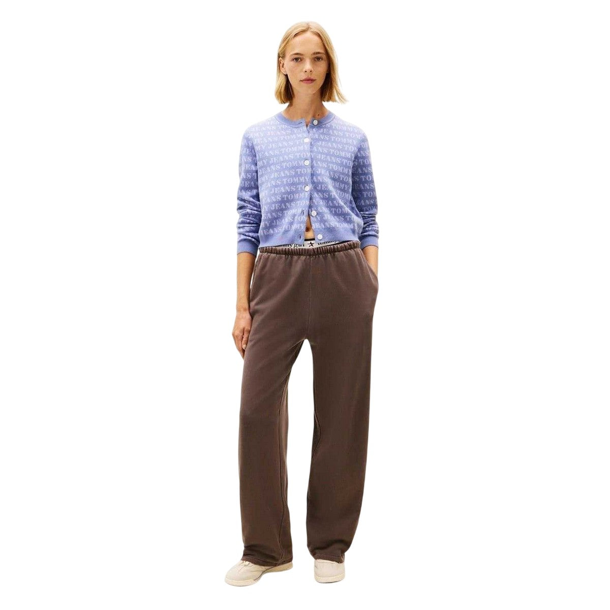 Black-Walnut - Pack Shot - Tommy Jeans Womens-Ladies Sweatpants