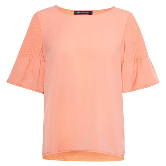 Orange - Front - French Connection Womens-Ladies Crepe T-Shirt