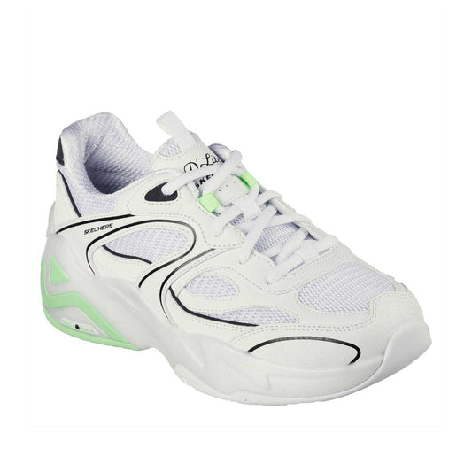 White-Lime - Front - Skechers Womens-Ladies D´Lux Slip-on Trainers