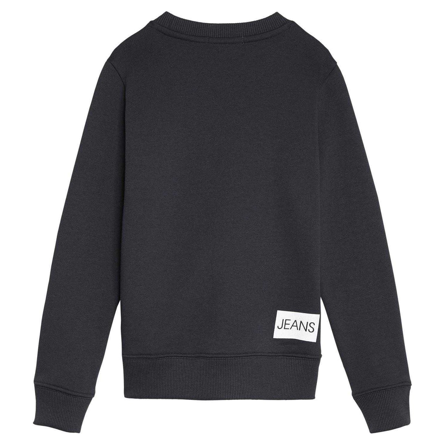 Black - Back - Calvin Klein Boys Institutional Crew Neck Sweatshirt