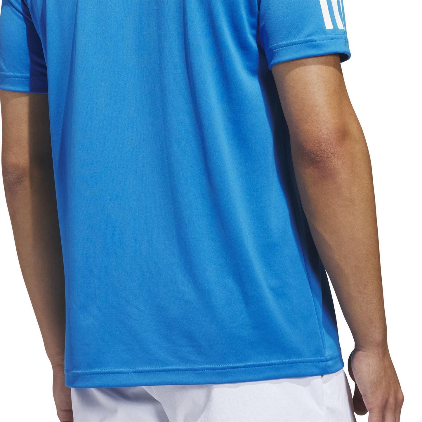 Bright Blue - Pack Shot - Adidas Mens Striped Regular Polo Shirt