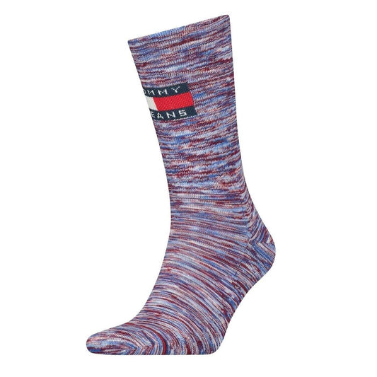 Rouge Red Marl - Front - Tommy Jeans Womens-Ladies Logo Crew Socks
