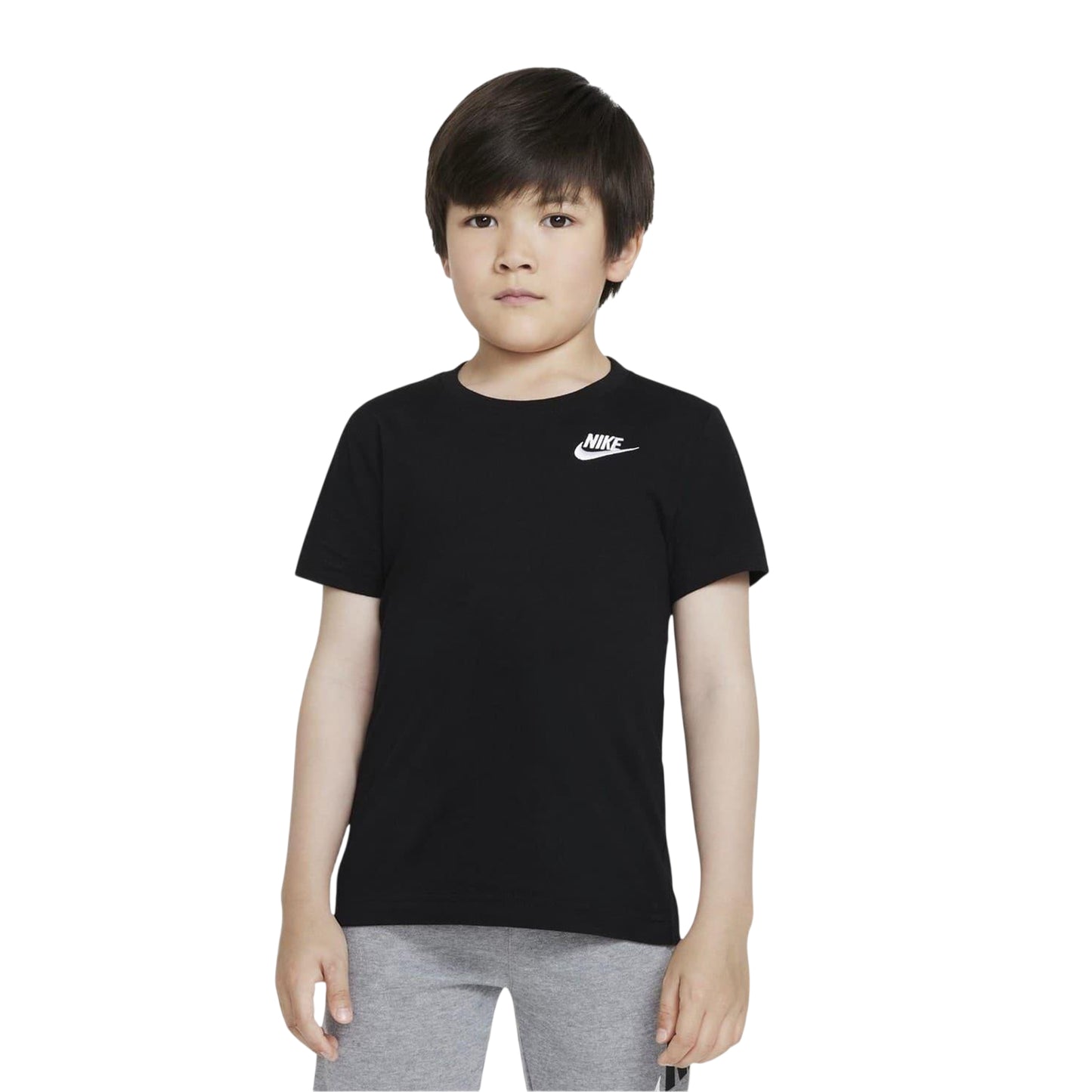 Black - Side - Nike Boys Futura Swoosh T-Shirt