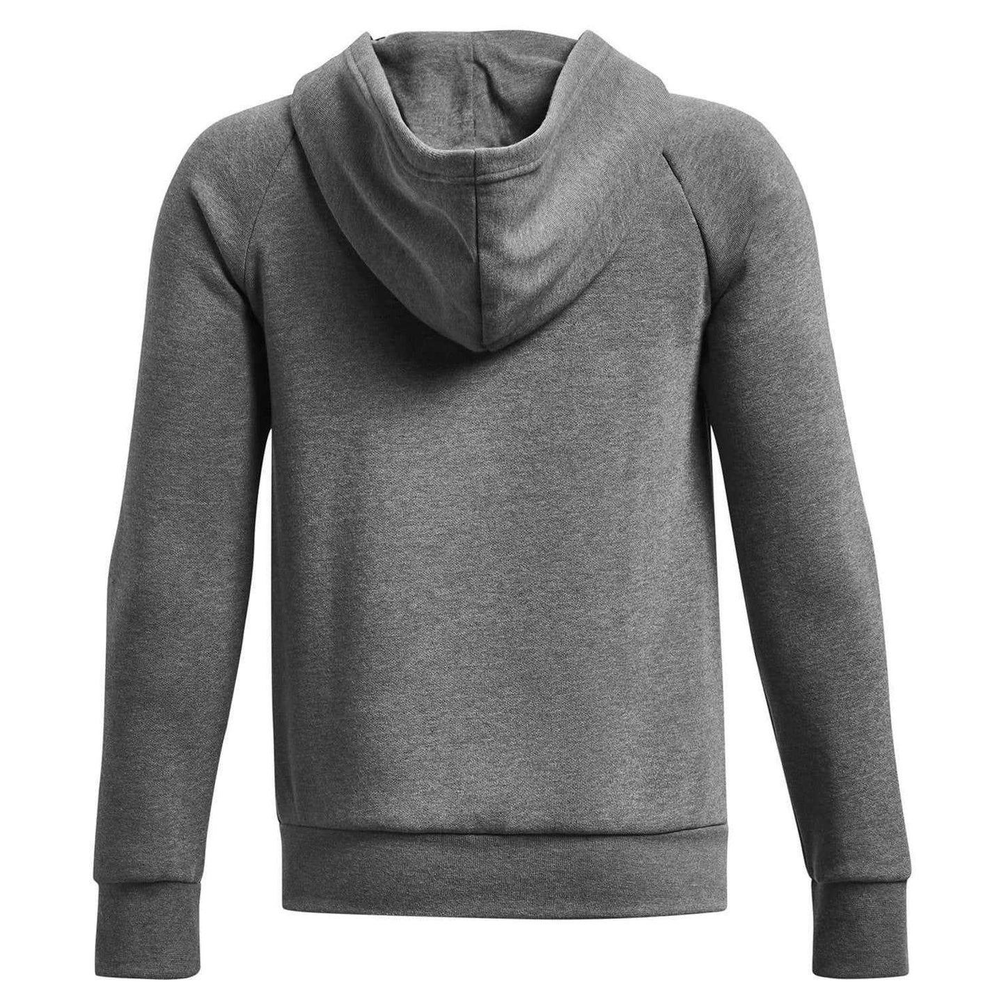 Grey - Back - Under Armour Boys Logo Full Zip Hoodie