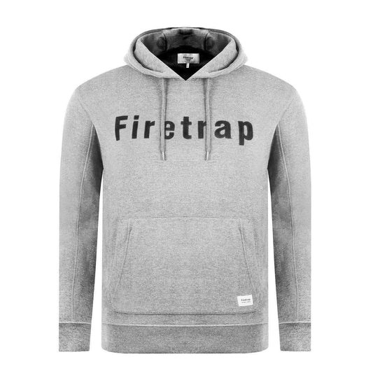 Grey Marl - Front - Firetrap Mens Graphic Fleece Hoodie