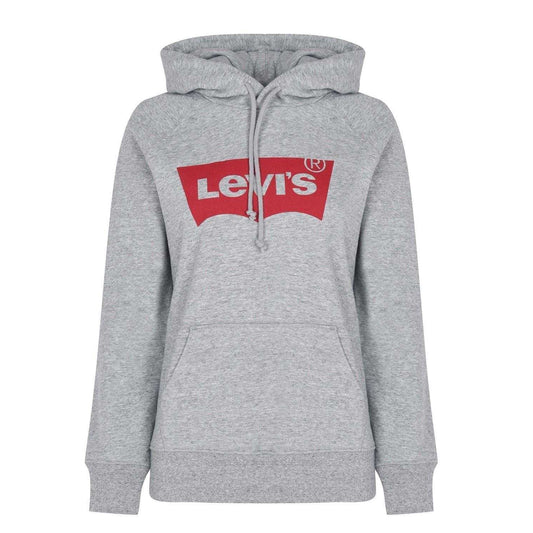Grey - Front - Levis Womens-Ladies Oth Batwing Logo Hoodie