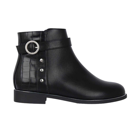 Black - Front - Miso Girls Buckle Ankle Boots