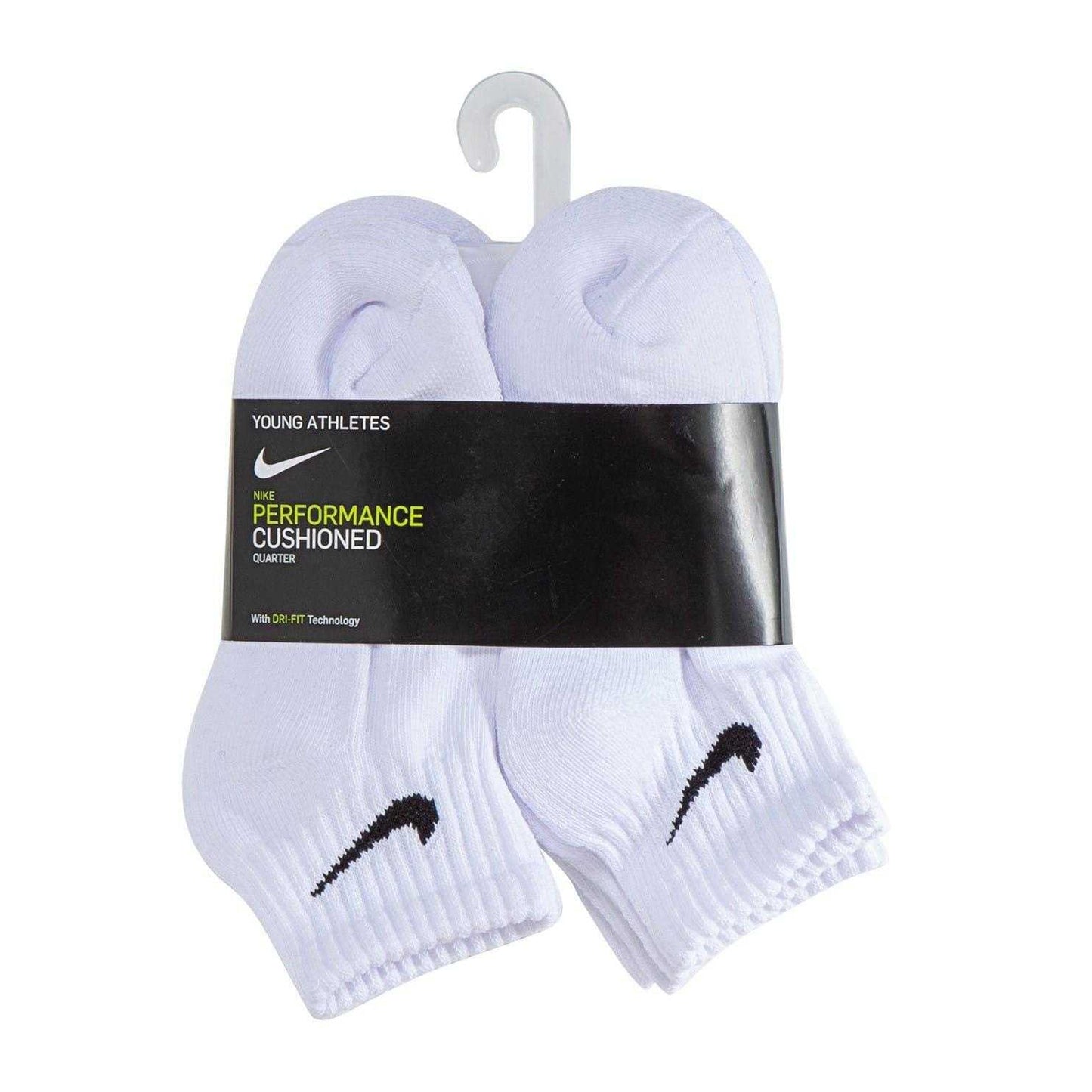White - Side - Nike Childrens-Kids Quarter Socks (Pack of 6)