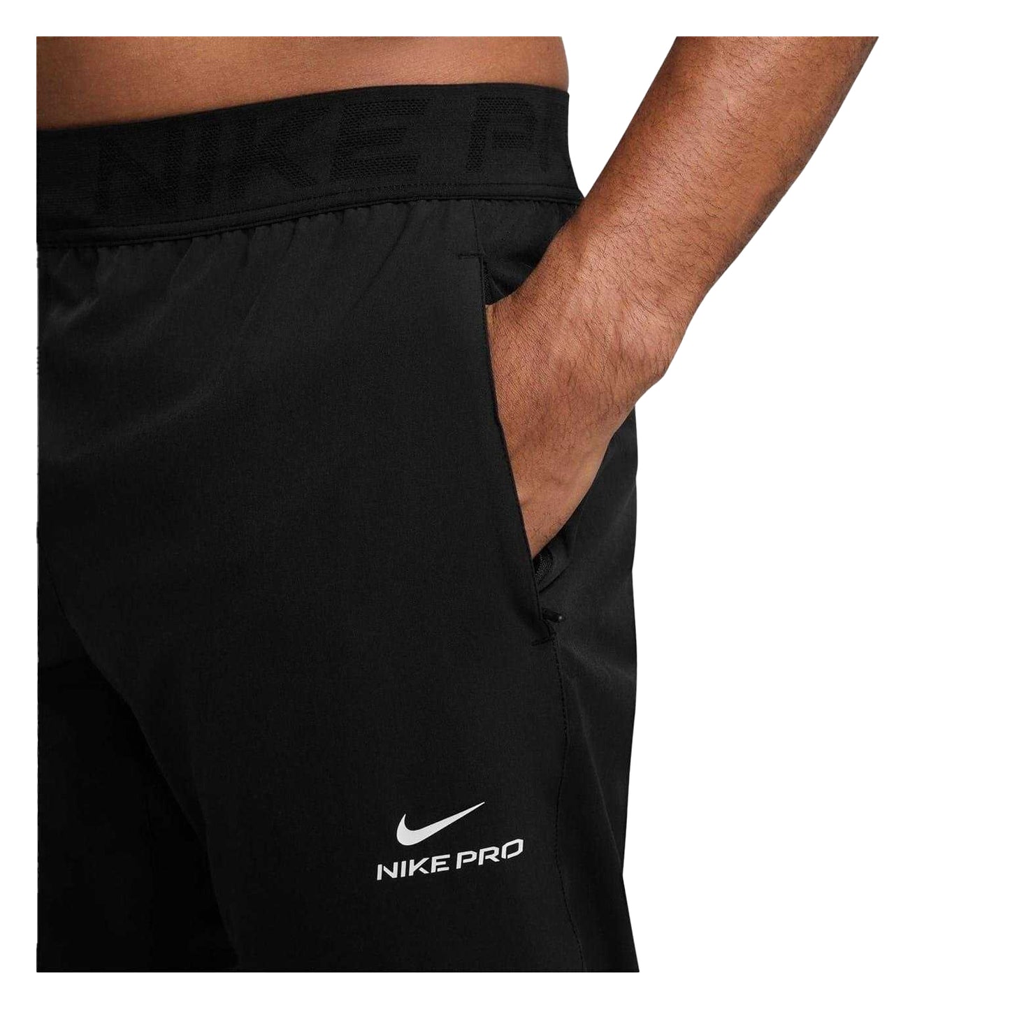 Black-White - Side - Nike Mens Pro Dri-FIT Jogging Bottoms