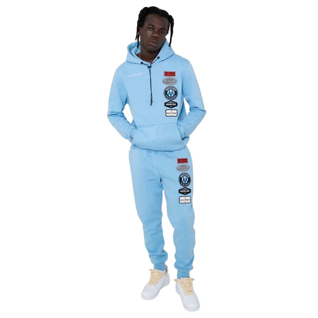 Sky - Side - Mercier Mens Badge Hybrid Hoodie