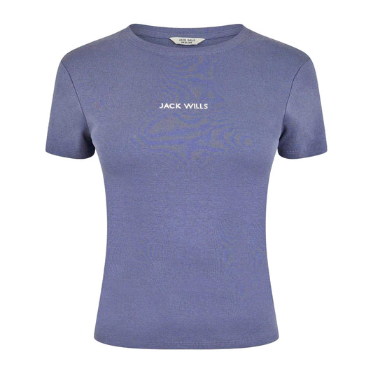 Dusky Blue - Front - Jack Wills Womens-Ladies Cotton T-Shirt