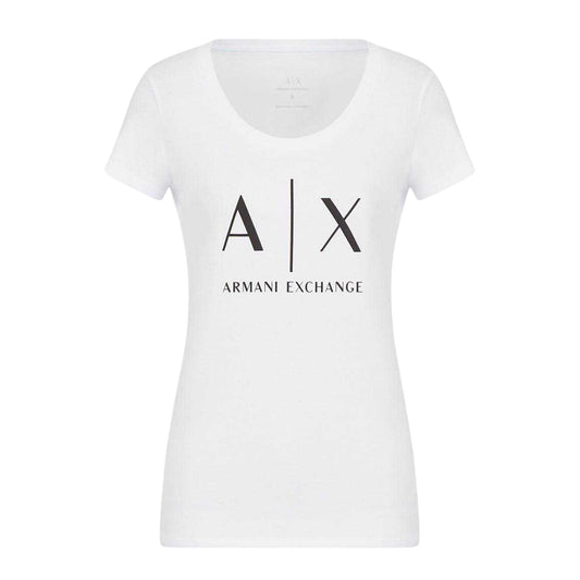 White - Front - Armani Exchange Womens-Ladies Cotton T-Shirt