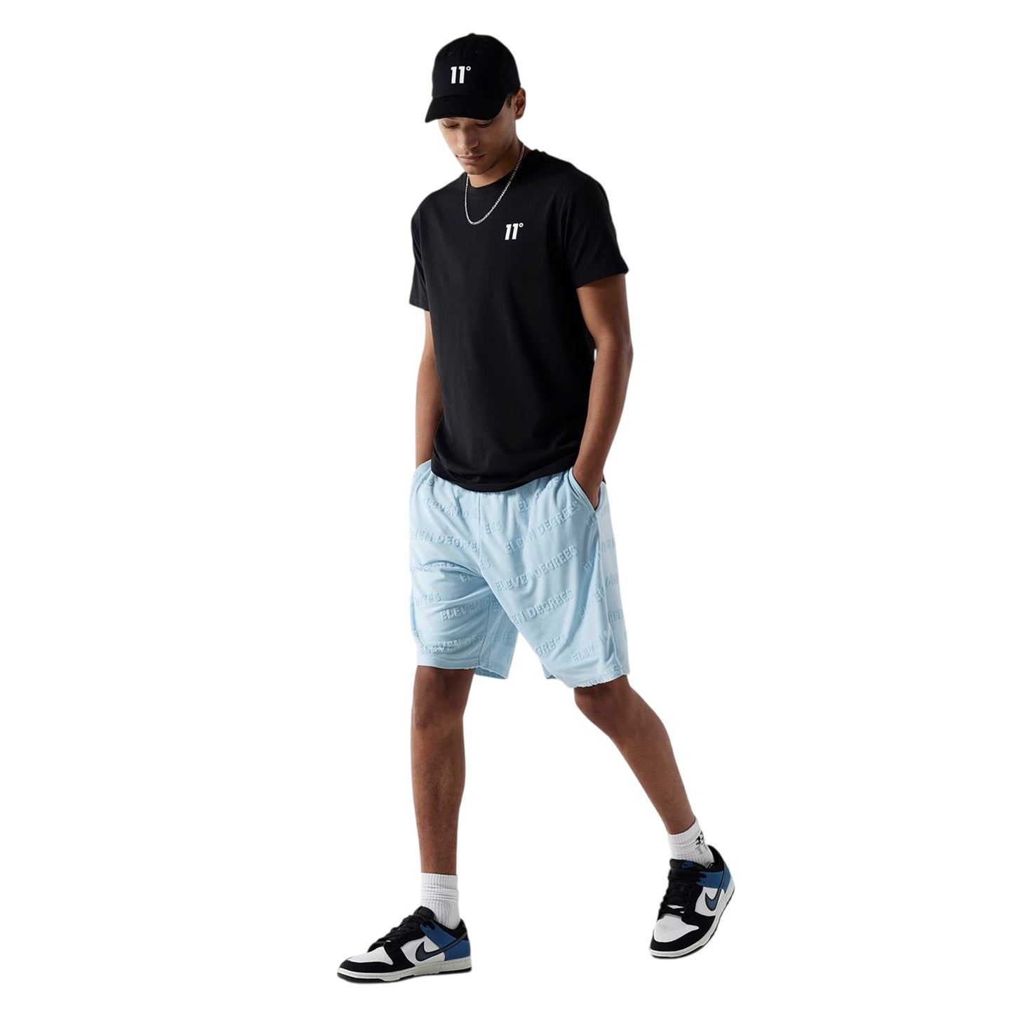 Ice Blue - Lifestyle - 11 Degrees Mens Towelling Elasticated Waist Shorts