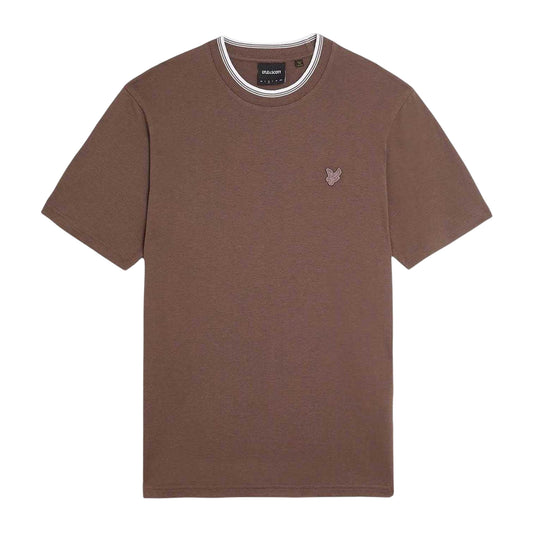 Purple - Front - Lyle & Scott Mens Superfine Contrast Tipped Cotton Regular T-Shirt