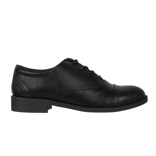 Black - Front - Miso Womens-Ladies Bobbi Low Heel Brogues