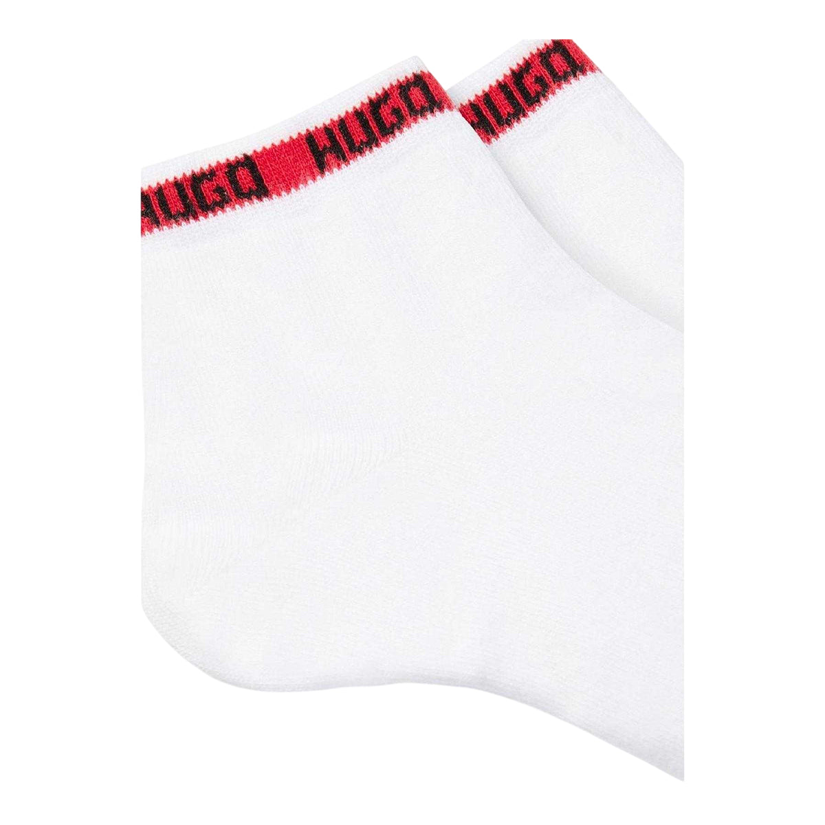 White - Back - Hugo Mens Logo Cotton Blend Ankle Socks (Pack of 2)