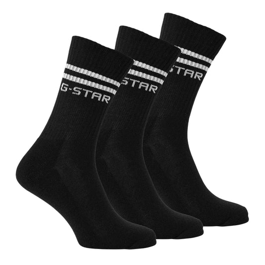 Black - Front - G-Star Unisex Adult Crew Socks (Pack of 3)