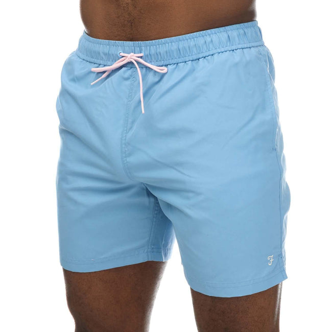 Blue - Front - Farah Mens Plain Swim Shorts