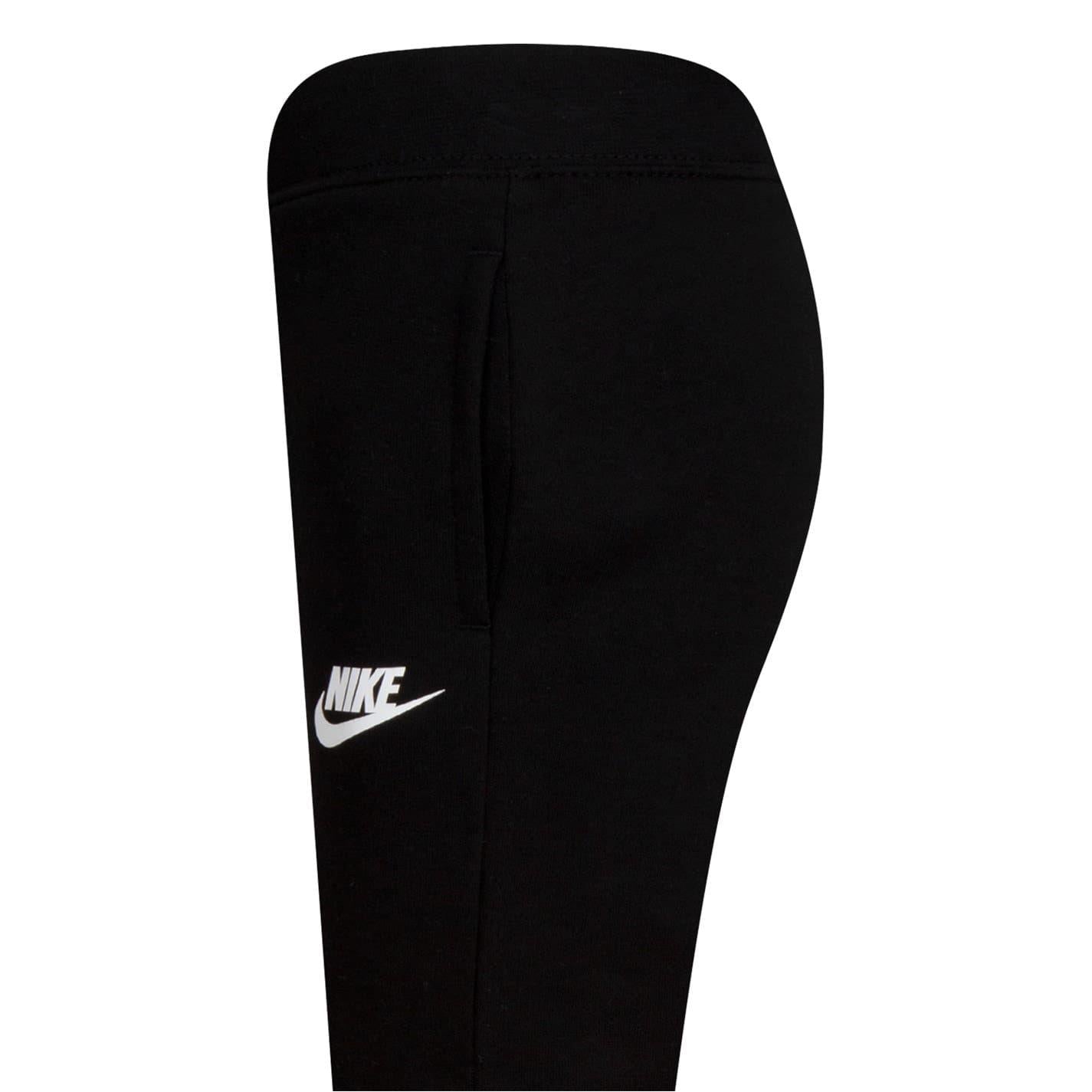 Black - Pack Shot - Nike Girls Fleece Logo Jogging Bottoms