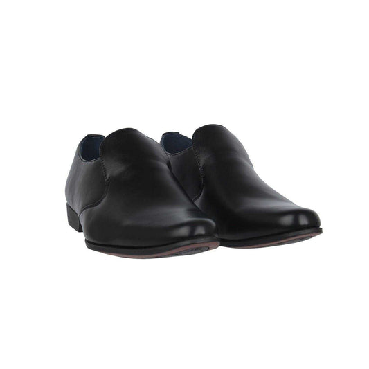 Black - Front - Giorgio Mens Langley Leather Lined Slip-on Oxfords