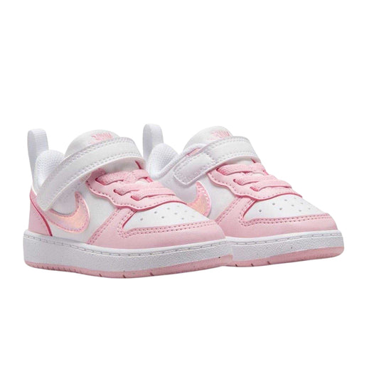 White-Pink - Front - Nike Baby Court Borough Trainers