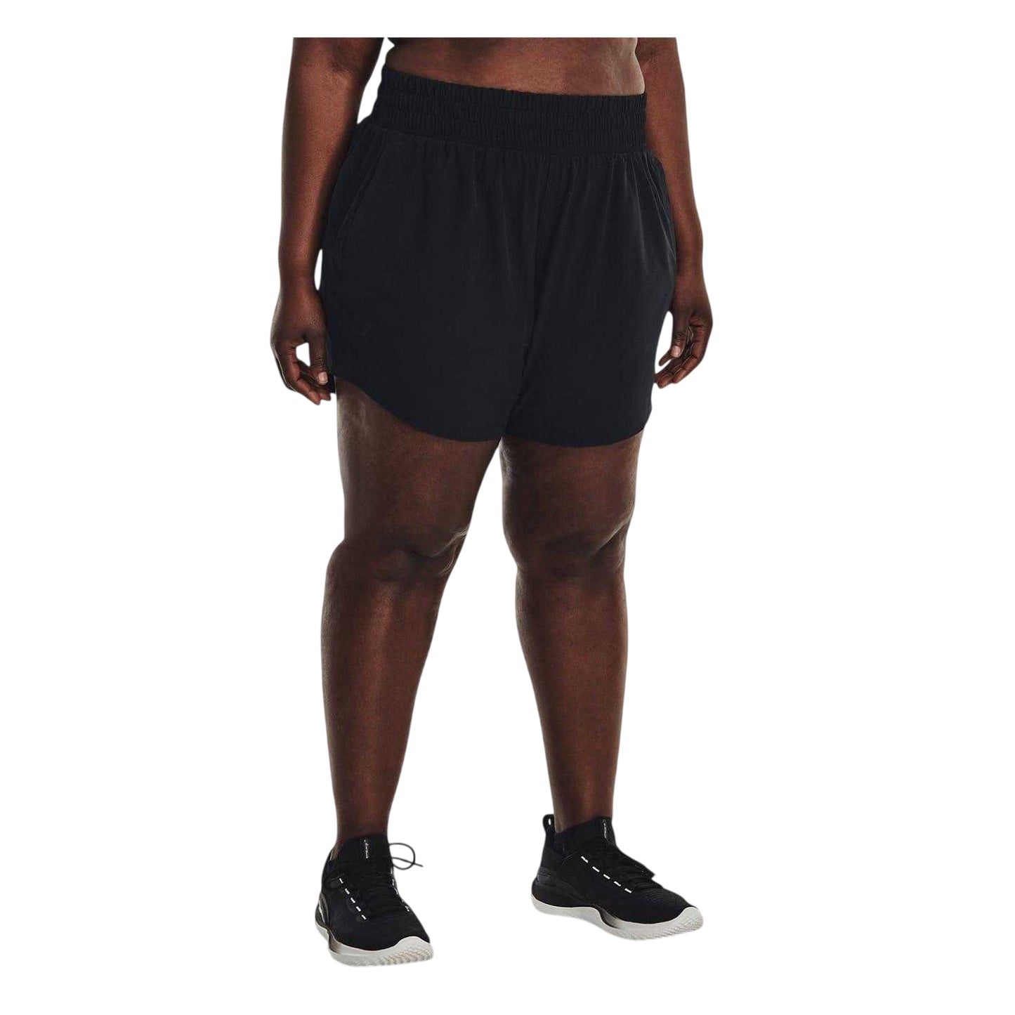 Black - Side - Under Armour Womens-Ladies Vanish Running Shorts