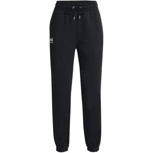 Black-White - Front - Under Armour Womens-Ladies Fleece Joggers