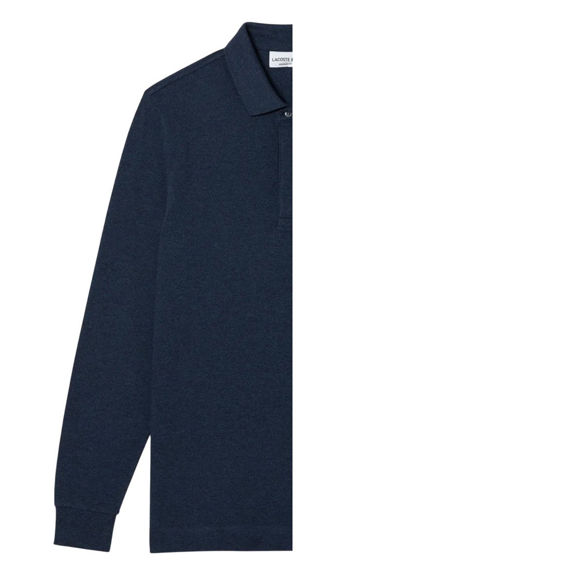 Navy - Back - Lacoste Mens Smart Paris Cotton Long-Sleeved Polo Shirt