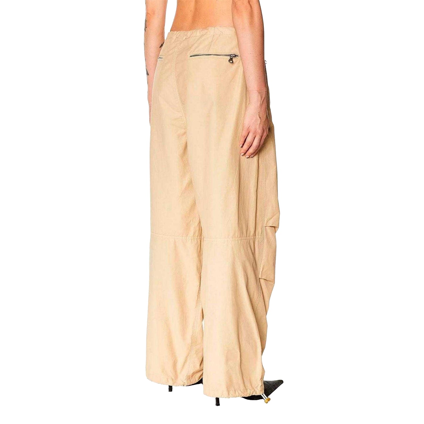 Natural - Back - Diesel Womens-Ladies Diamanda Loose Fit Cargo Trousers
