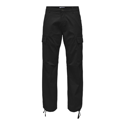 Black - Front - Only Mens Cargo Trousers