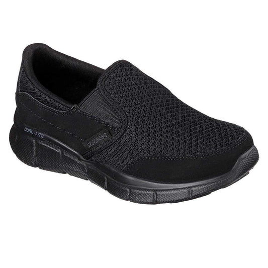 Black - Front - Skechers Childrens-Kids Equal Performance Coated Leather Shoes