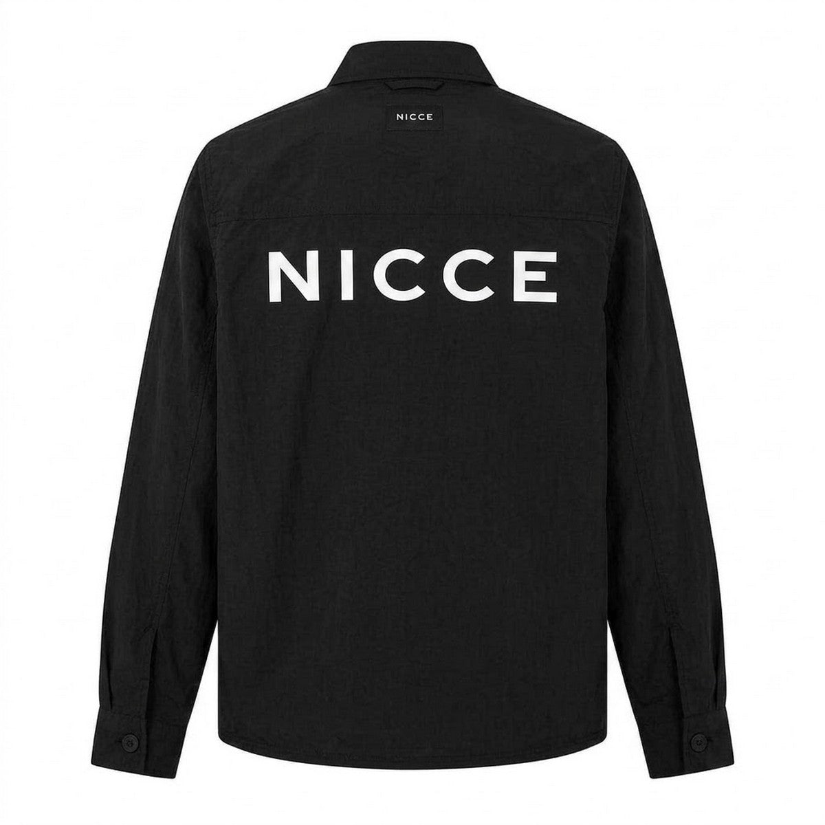 Black - Back - Nicce Mens Fletch Overshirt
