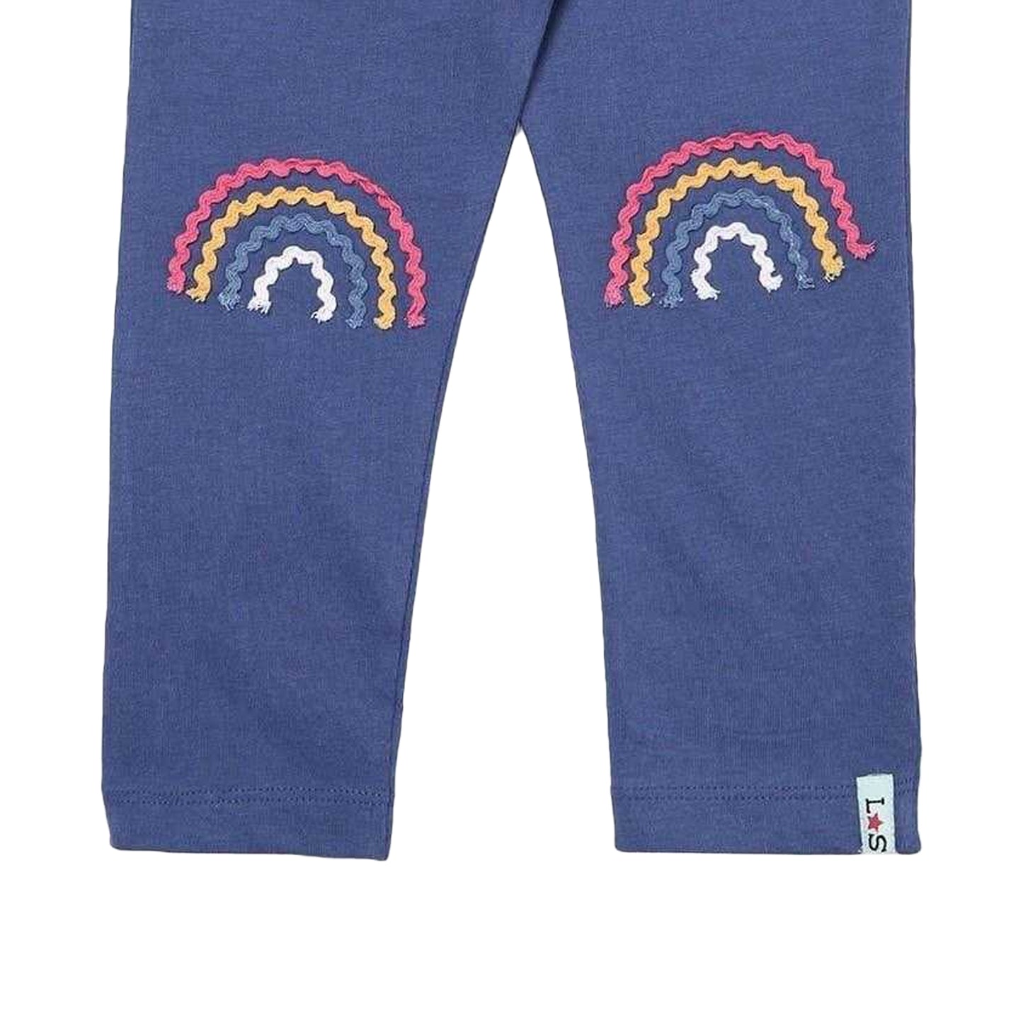 Multicoloured - Back - Lilly & Sid Childrens-Kids Elasticated Rainbow Slim Leggings