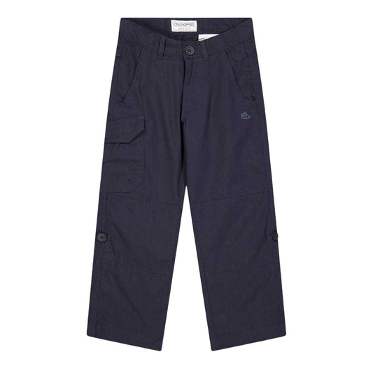 Dark Navy - Front - Craghoppers Childrens-Kids Kiwi Cargo Trousers