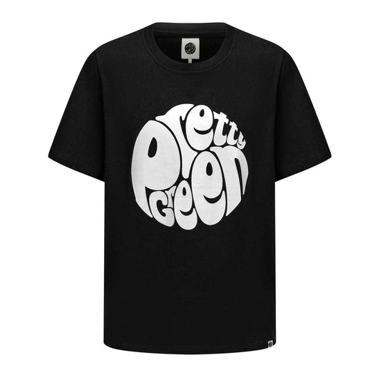Black - Front - Pretty Green Mens Logo Cotton T-Shirt