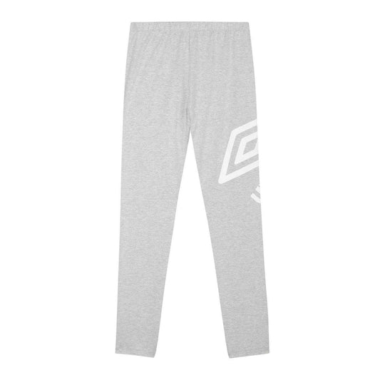 Grey Marl-White - Front - Umbro Womens-Ladies Logo Leggings