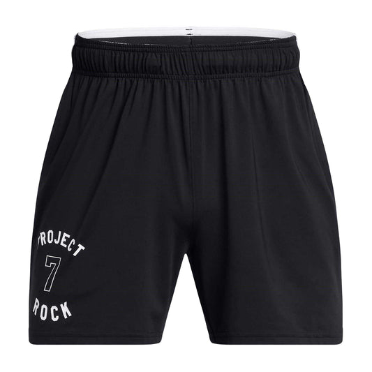 Black - Front - Under Armour Mens Project Rock Mesh Running Shorts
