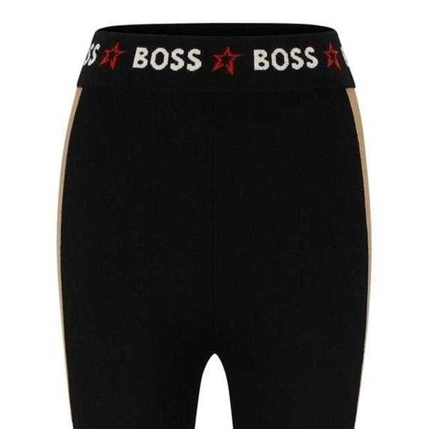 Black - Back - Boss Womens-Ladies Elasticated Colour Block Leggings