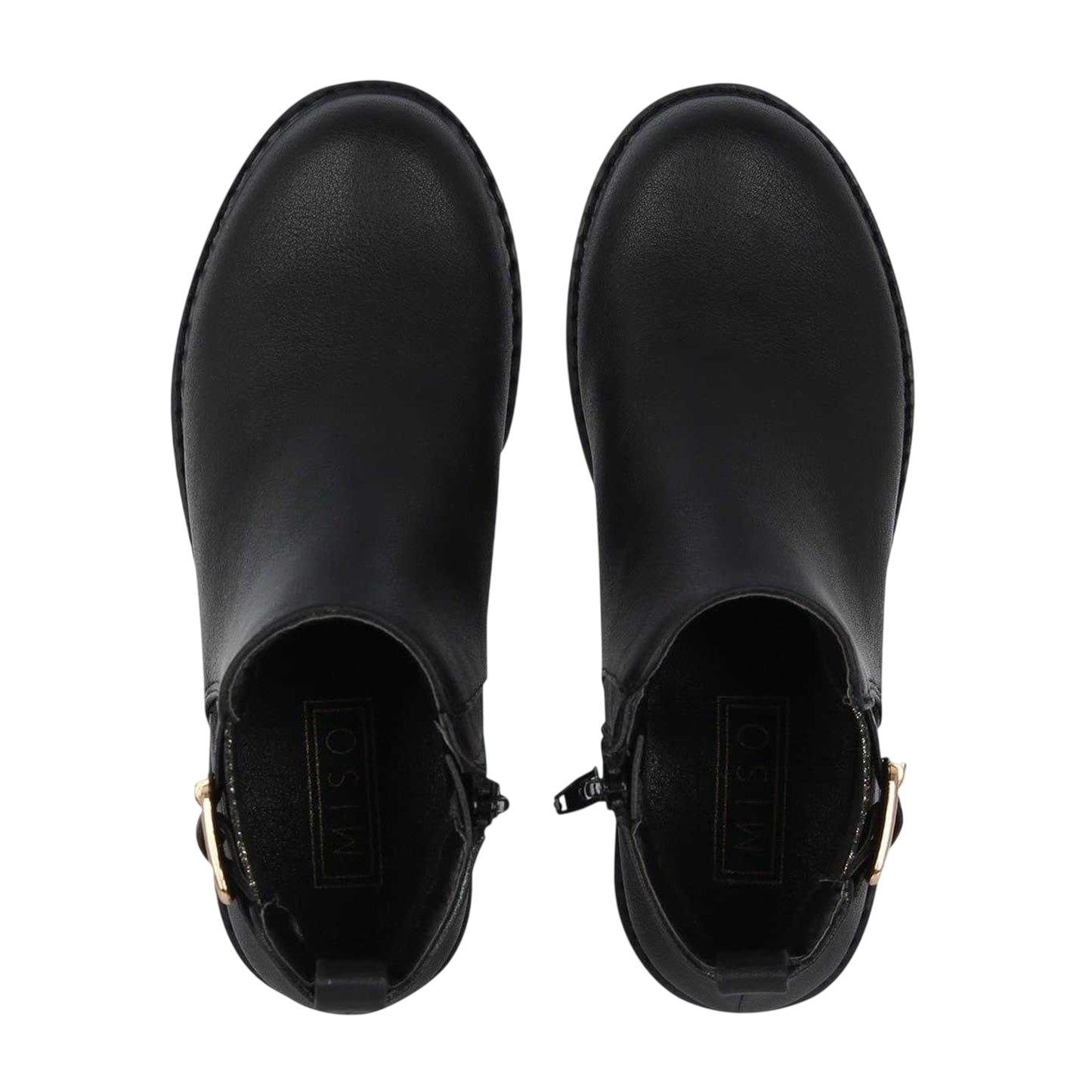 Black - Pack Shot - Miso Girls Cojito Buckle Detail Boots