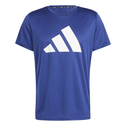 Dark Blue - Front - Adidas Mens Run It T-Shirt
