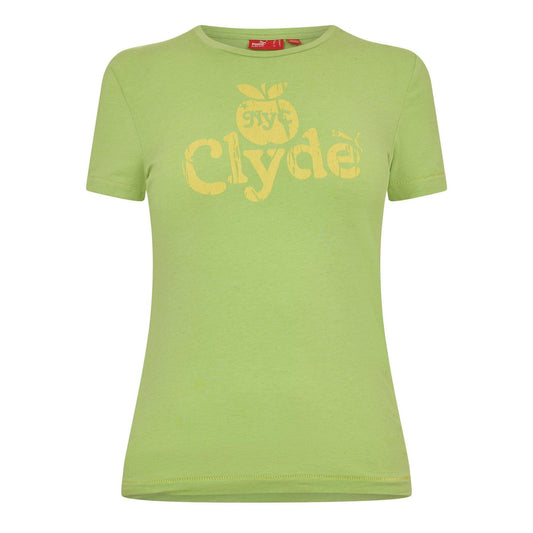 Green - Front - Puma Womens-Ladies Clyde Regular T-Shirt