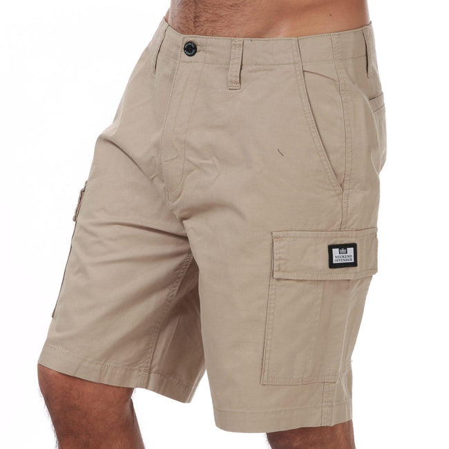Stone - Front - Weekend Offender Mens High Desert Cargo Shorts