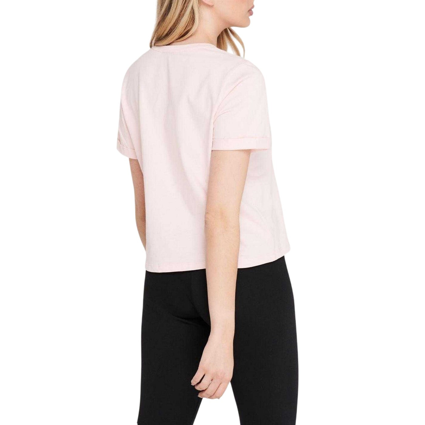 Chalk Pink - Pack Shot - 11 Degrees Womens-Ladies Logo Crop T-Shirt