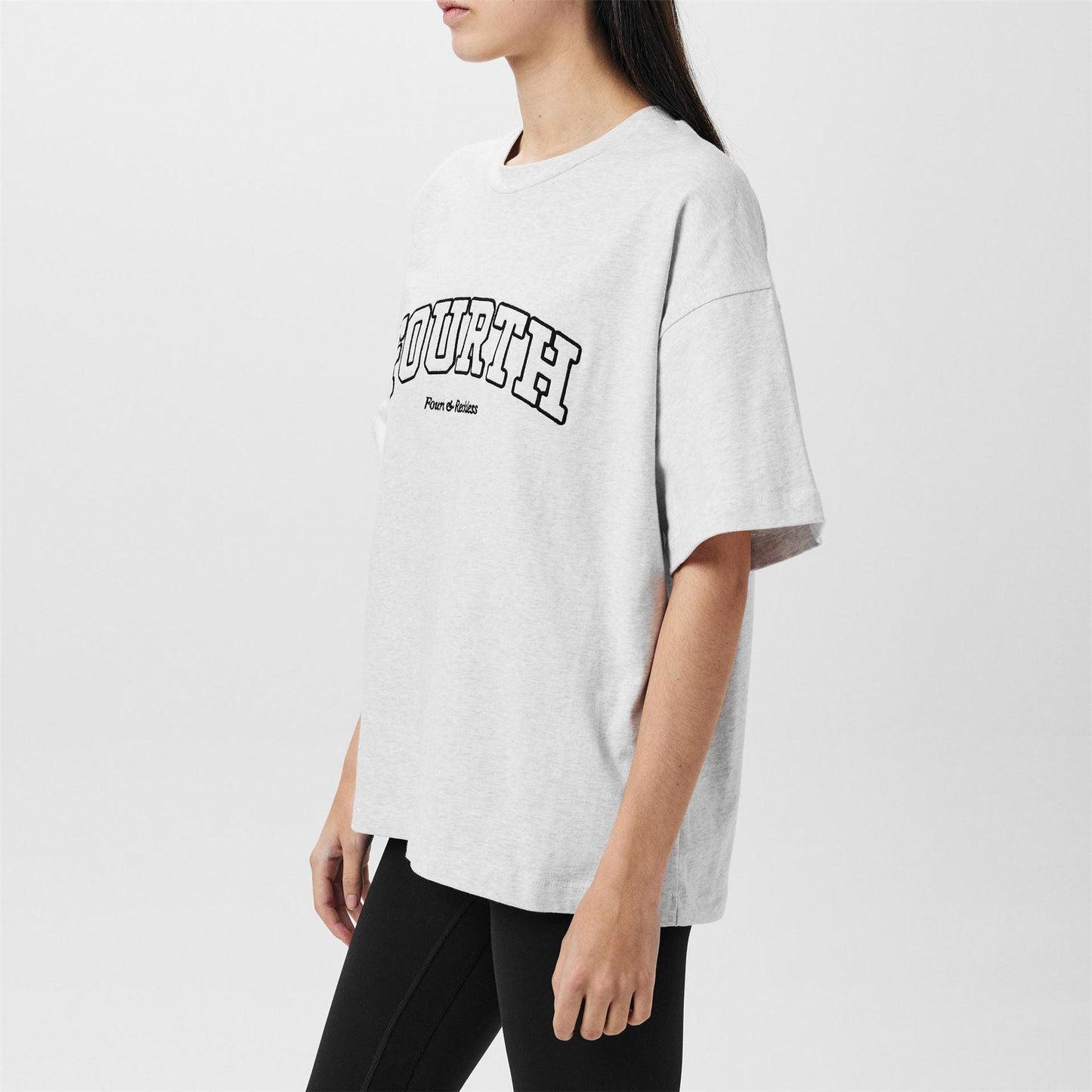 Grey Marl - Pack Shot - 4th & Reckless Womens-Ladies Regular T-Shirt