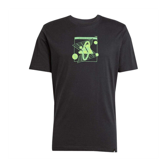 Black - Front - Adidas Mens Geometric Cotton T-Shirt