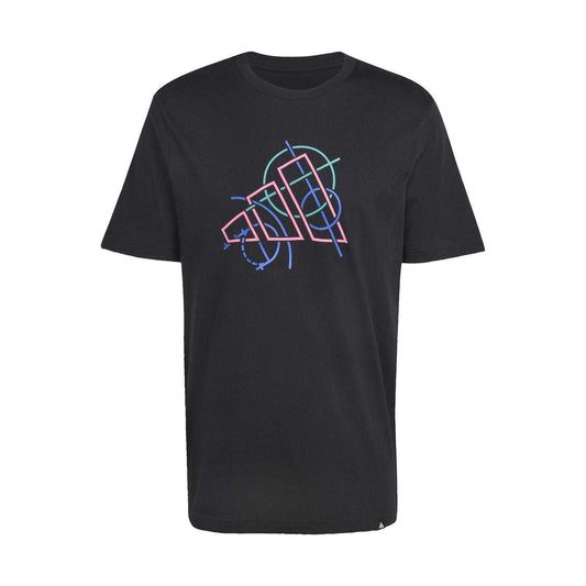 Black - Front - Adidas Mens Abstract T-Shirt