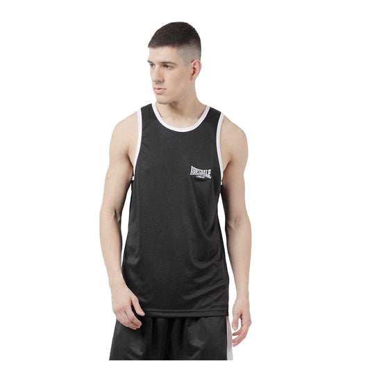 Black - Front - Lonsdale Mens Boxing Vest