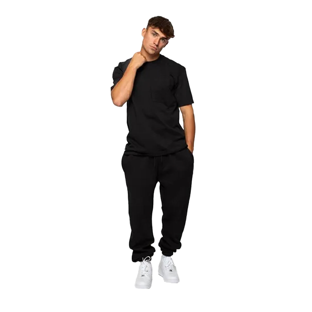 Black - Side - Established Mens Core Unwashed Pocket T-Shirt
