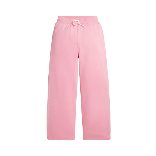 Pink - Front - Ralph Lauren Childrens-Kids Cotton Canvas Wide Leg Joggers